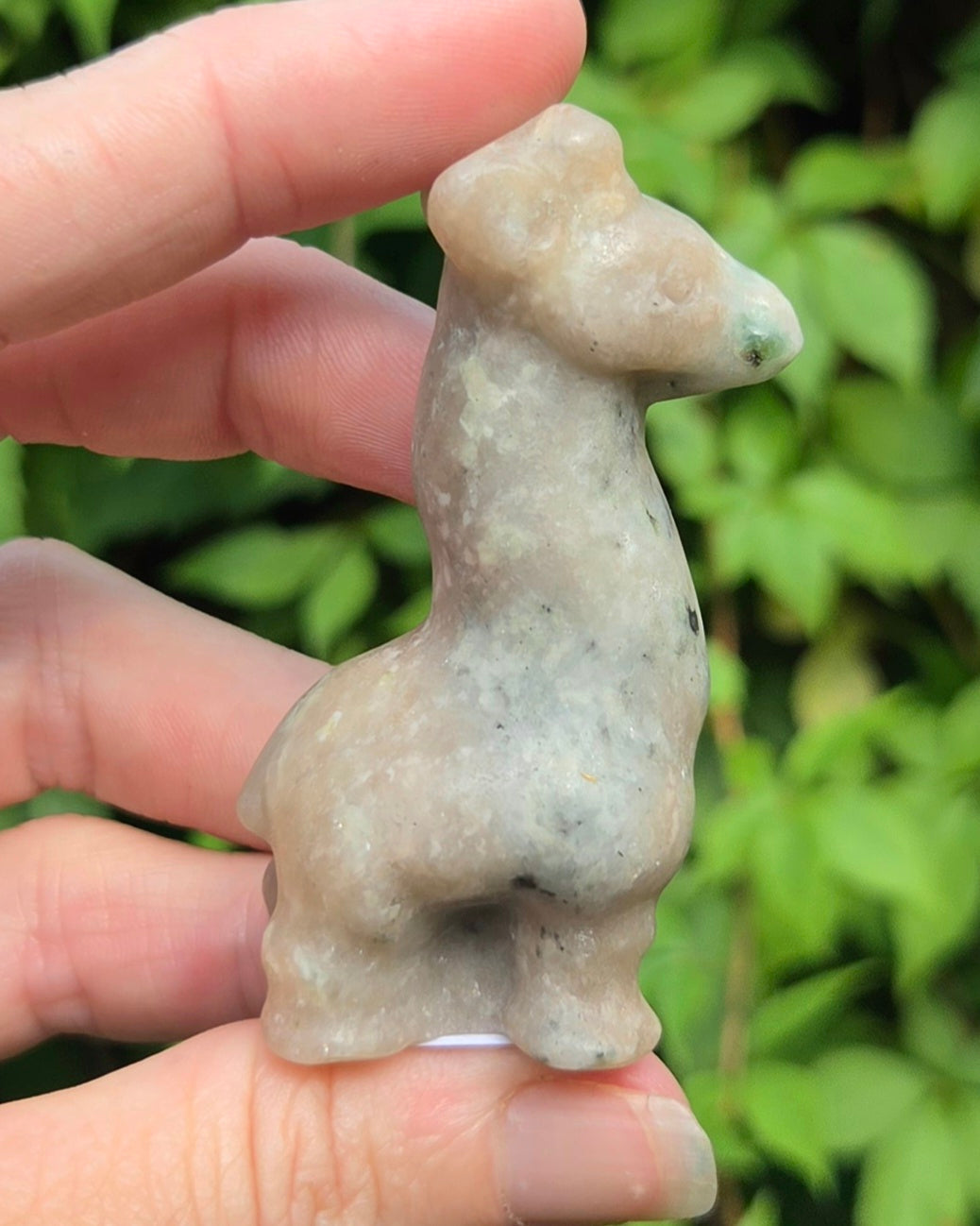 Serpentine in Pink Aventurine Giraffe