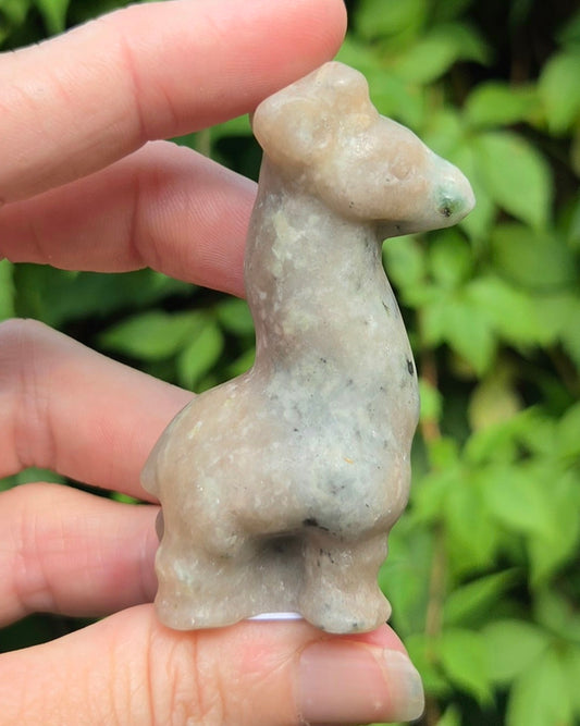 Serpentine in Pink Aventurine Giraffe