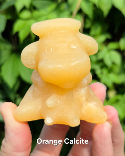 Cows (Orange Calcite, Orchid Calcite, Quartz)