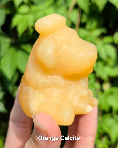 Cows (Orange Calcite, Orchid Calcite, Quartz)