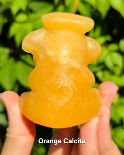 Cows (Orange Calcite, Orchid Calcite, Quartz)