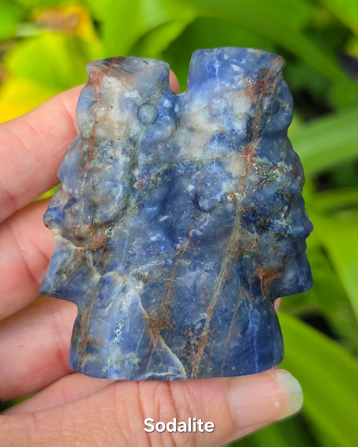 2 Owls on Rock (Fluorite, Sanskrit Jasper, or Sodalite)