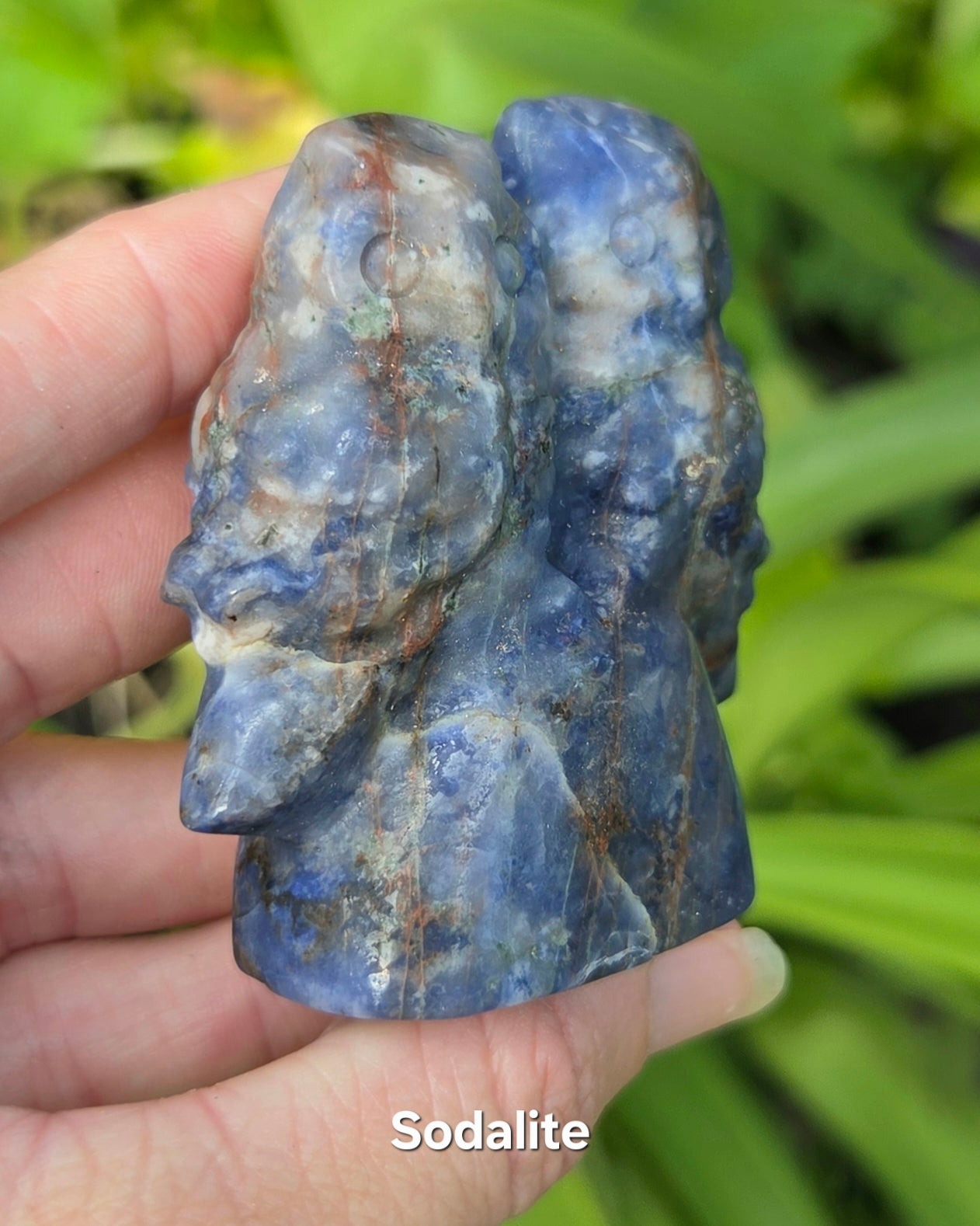 2 Owls on Rock (Fluorite, Sanskrit Jasper, or Sodalite)