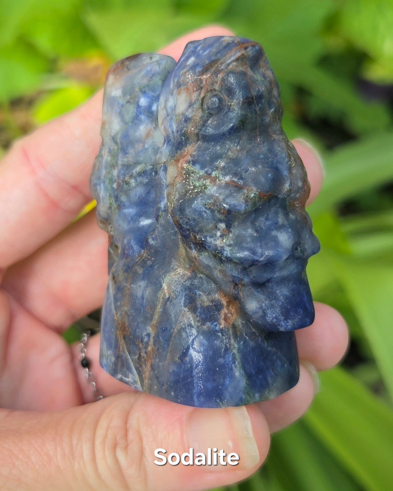 2 Owls on Rock (Fluorite, Sanskrit Jasper, or Sodalite)