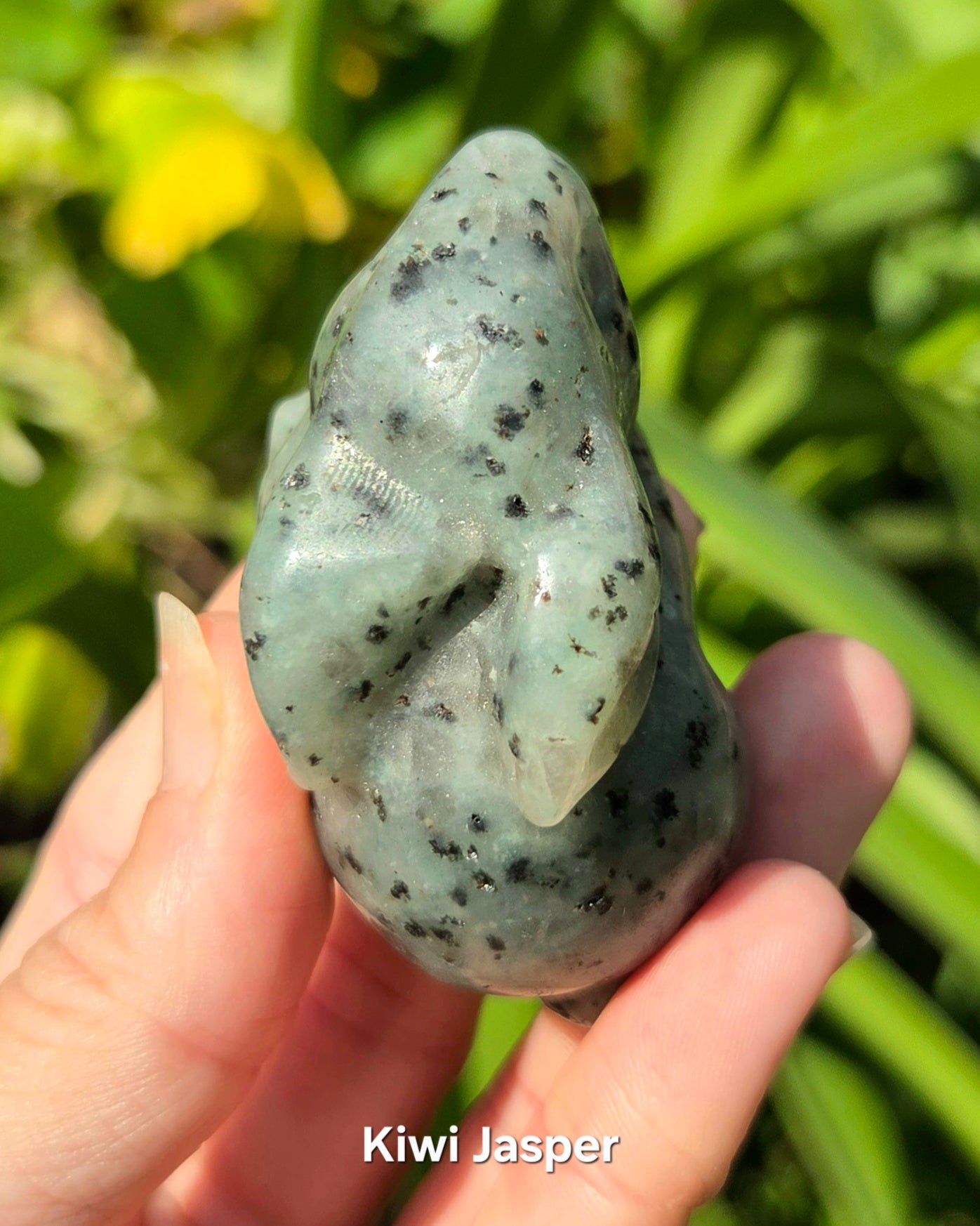Bunny Rabbits (Kiwi Jasper, Orange Calcite, or Serpentine in Pink Aventurine)