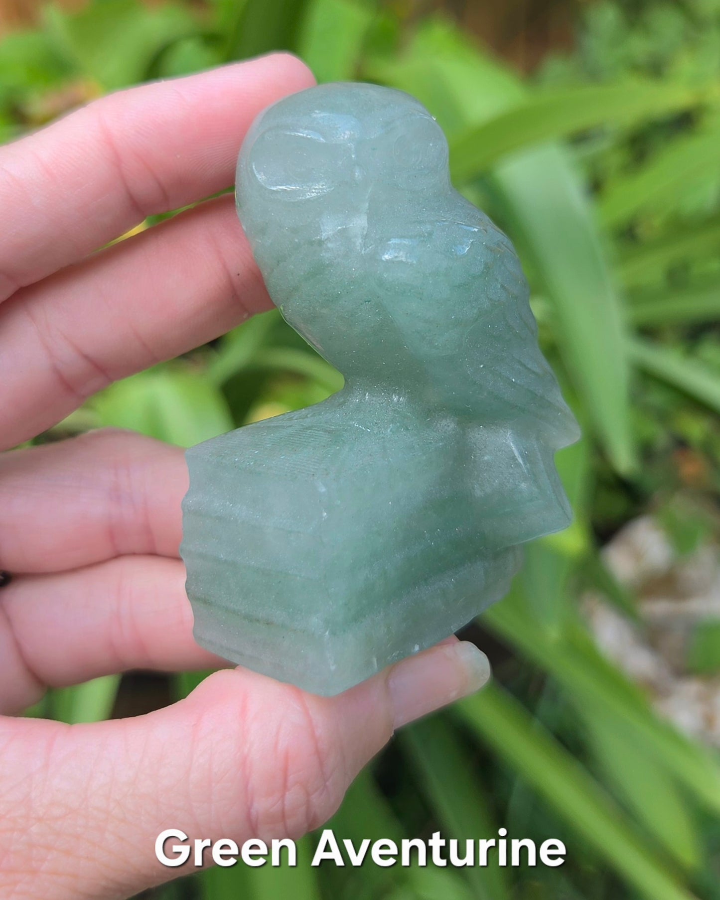 Owl on Books (Emberlite, Fluorite, Green Aventurine, Labradorite, or Rose Quartz)