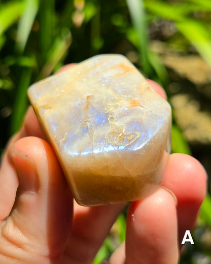Rainbow Moonstone Angular Freeforms