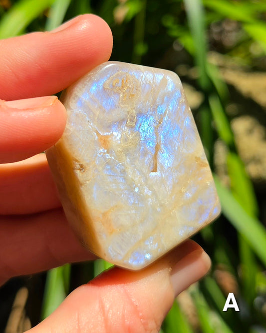 Rainbow Moonstone Angular Freeforms