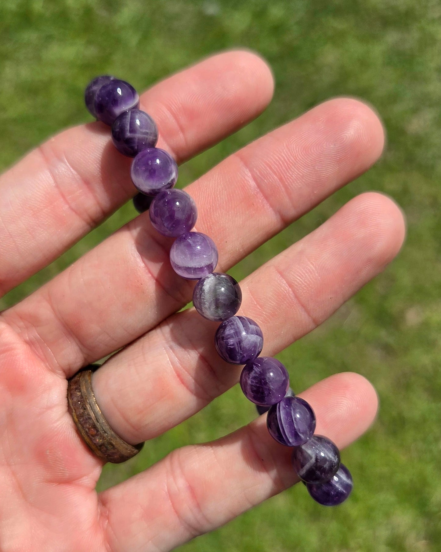 Chevron Amethyst aka Dream Amethyst Stretchy Bracelet