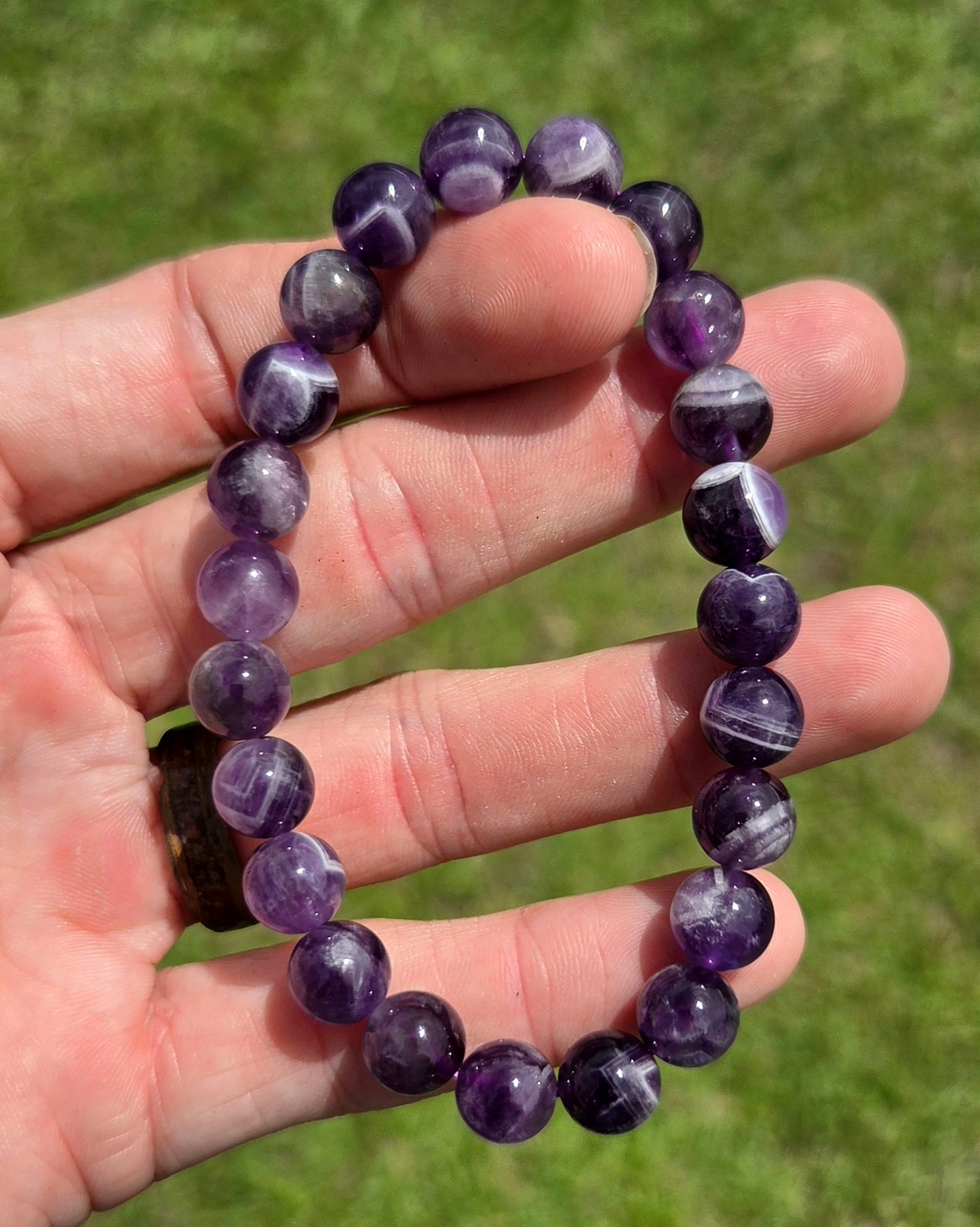 Chevron Amethyst aka Dream Amethyst Stretchy Bracelet