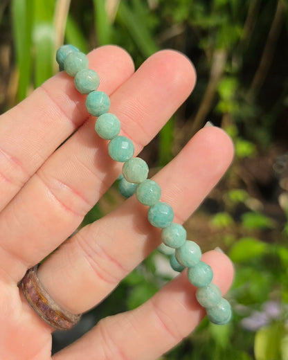 Faceted Amazonite Stretchy Bracelet