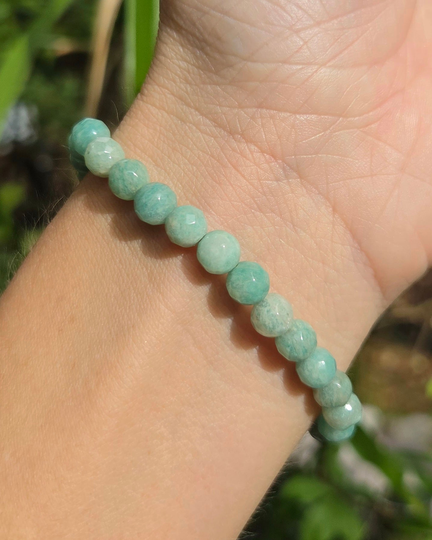 Faceted Amazonite Stretchy Bracelet