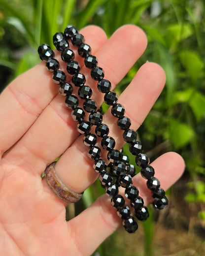 Faceted Hematite Stretchy Bracelet