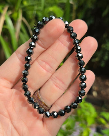 Faceted Hematite Stretchy Bracelet