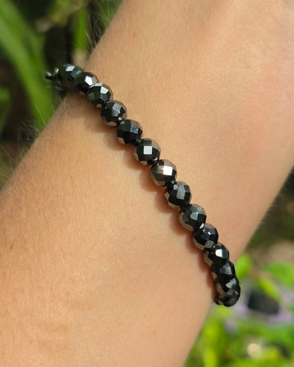 Faceted Hematite Stretchy Bracelet