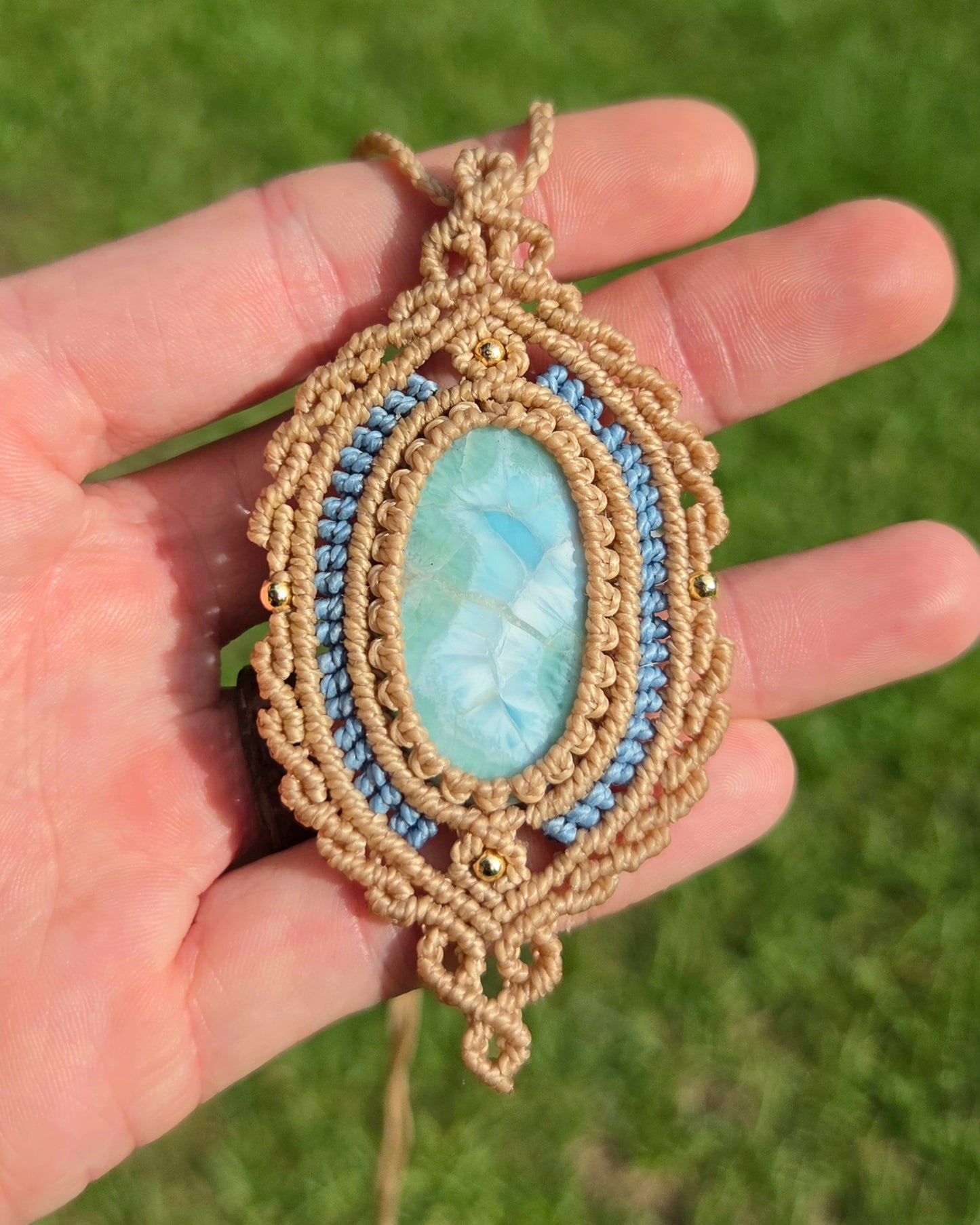 Larimar Macrame Necklace