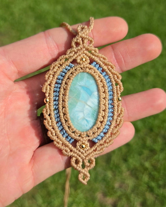 Larimar Macrame Necklace