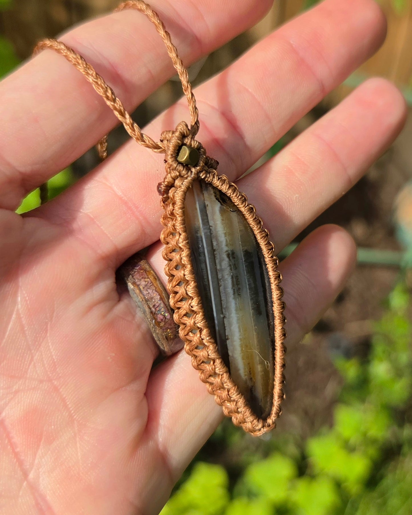 Montana Agate Macrame Necklace