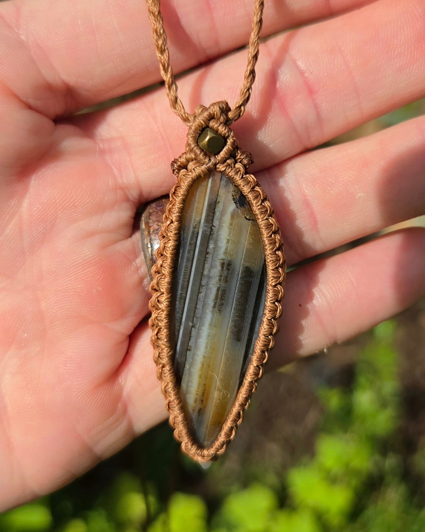Montana Agate Macrame Necklace