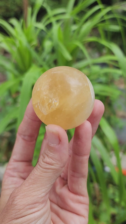 Honey Calcite Sphere