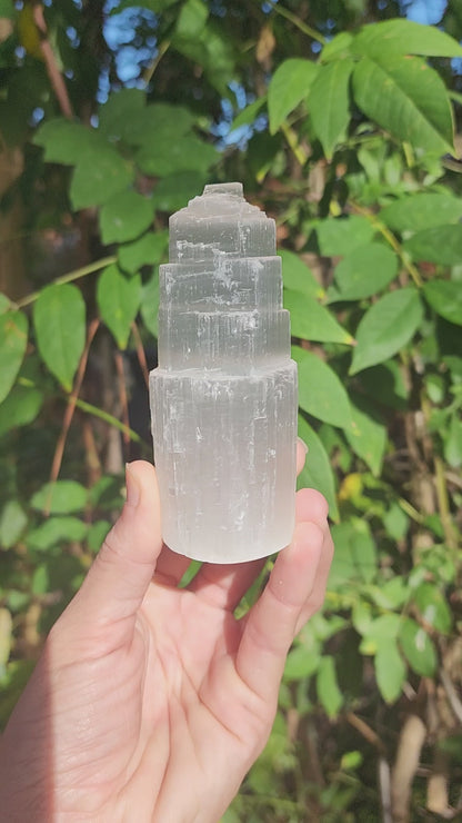 Satin Spar Selenite Castle Towers