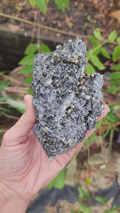 Pyrite w/ Black Magnetite and Calcite Larger Specimens