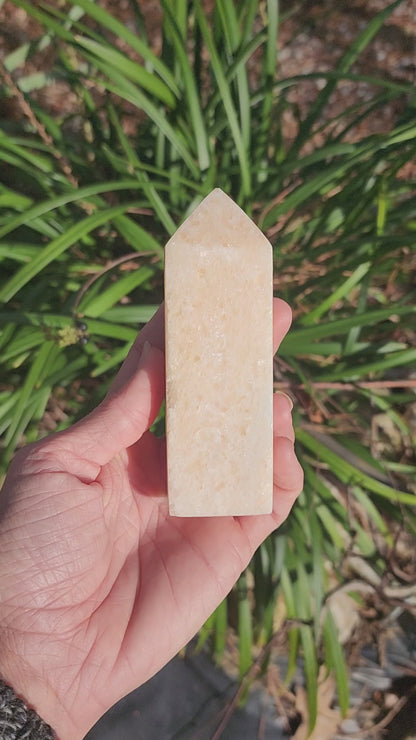 Peach Calcite Obelisk