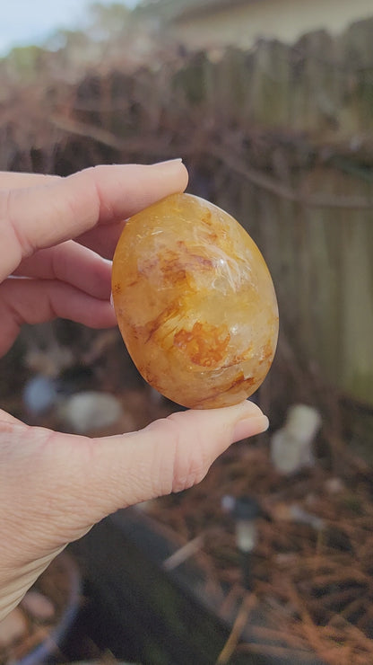 Golden Healer Quartz Palm Stone