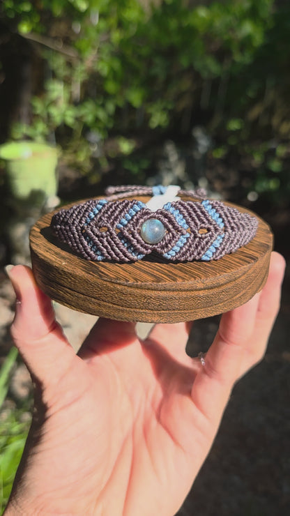 Labradorite Macrame Small Cuff Bracelet