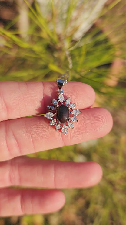Precious Black Opal Necklace