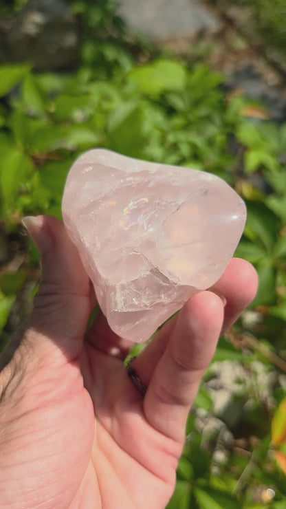 Rose Quartz Freeform Palm Stone