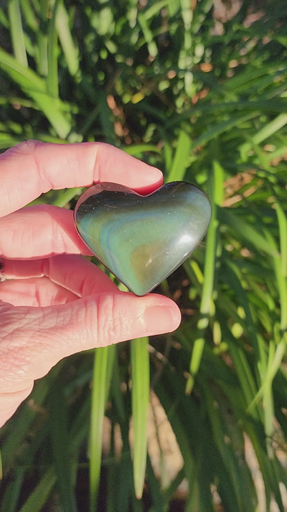 Rainbow Obsidian Hearts