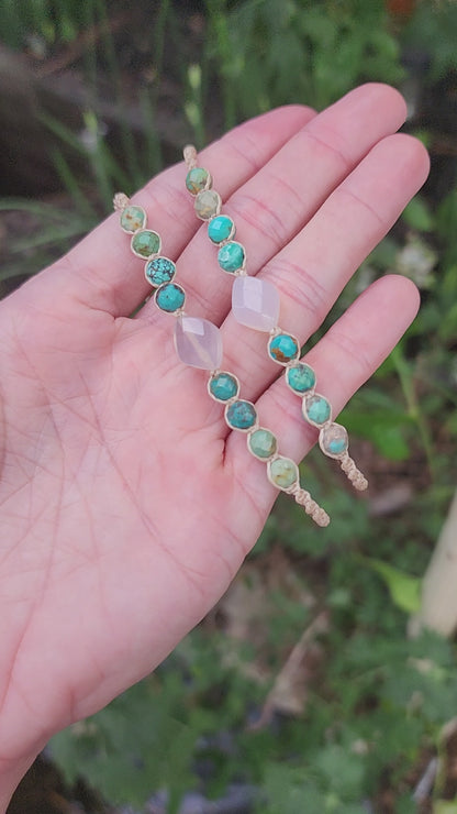 Agate & Turquoise Macrame Bracelet