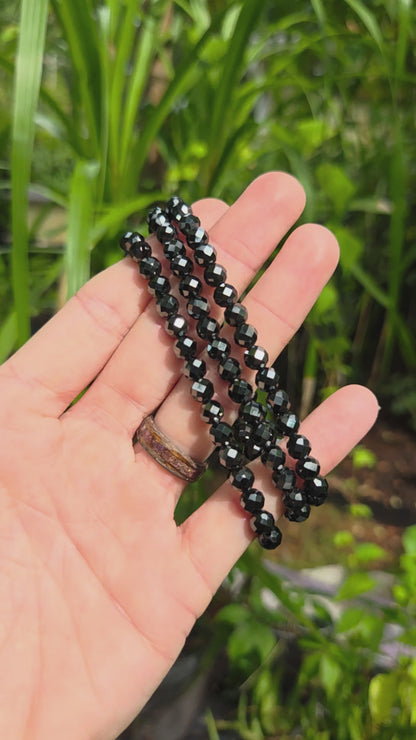 Faceted Hematite Stretchy Bracelet