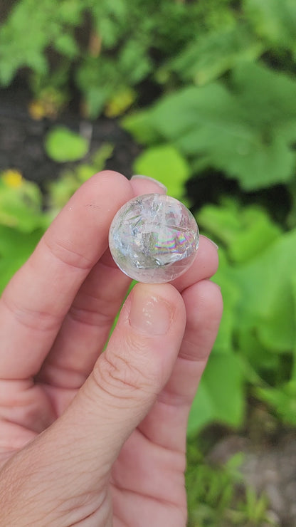 Clear Quartz Mini Sphere with Rainbows