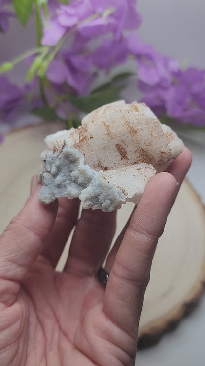 Pyrite Dusted Calcite Cluster w/ Blue Chalcedony