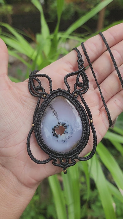 Dendritic Opal Macrame Necklace