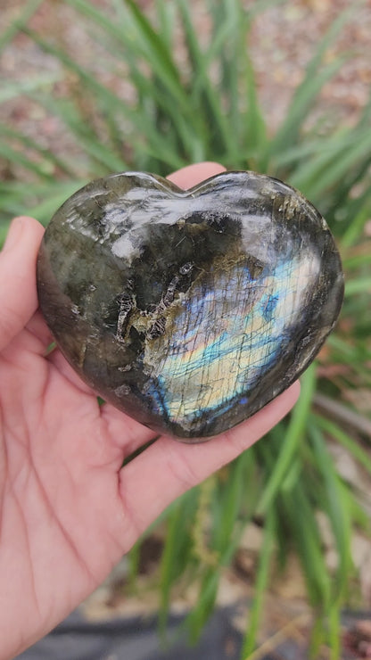 Labradorite Heart