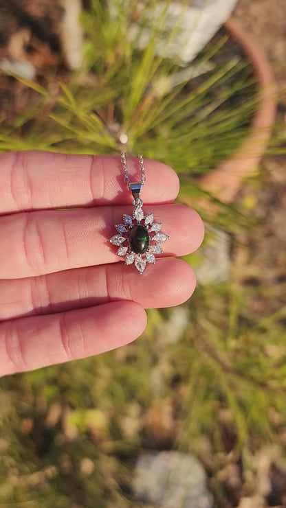 Precious Black Opal Necklace