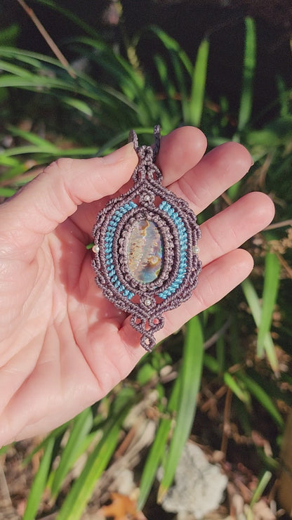 Abalone Shell Macrame Necklace