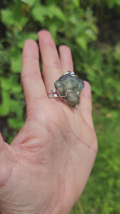 Raw Emerald Adjustable Ring