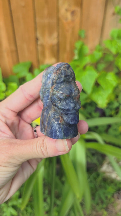 2 Owls on Rock (Fluorite, Sanskrit Jasper, or Sodalite)