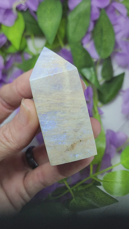 High Quality Rainbow Moonstone Obelisk