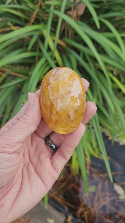 Golden Healer Quartz Palm Stone