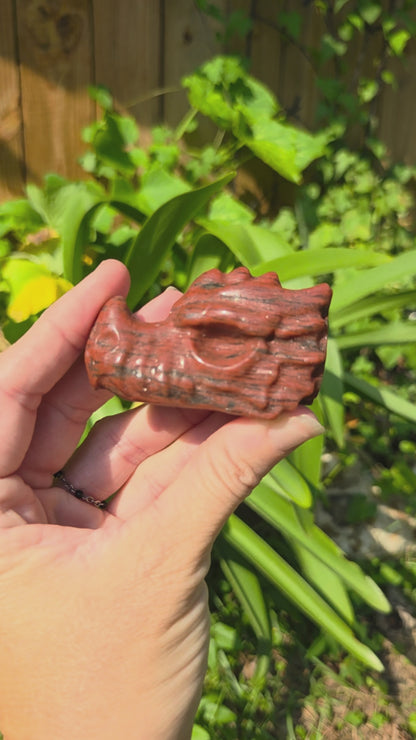 Dragon Skulls (Clear Quartz, Lepidolite in Quartz, or Red Sesame Jasper)
