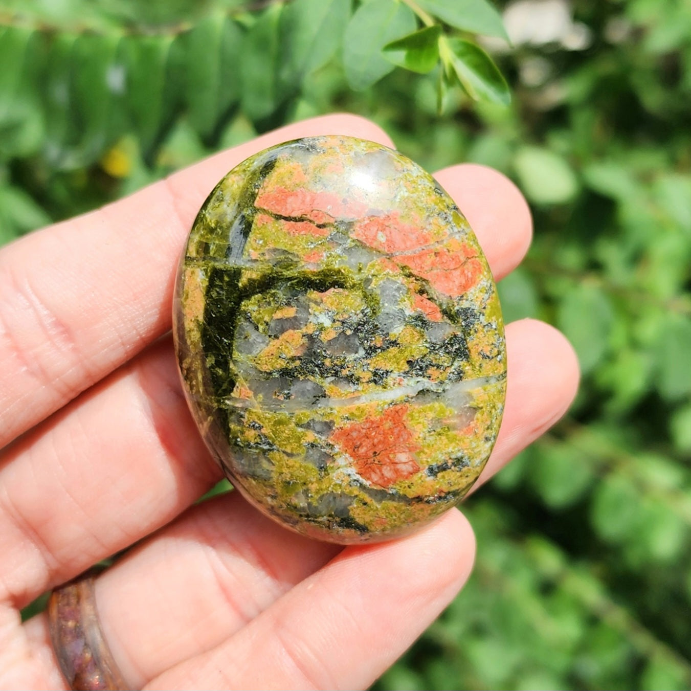 Unakite Palm Stone