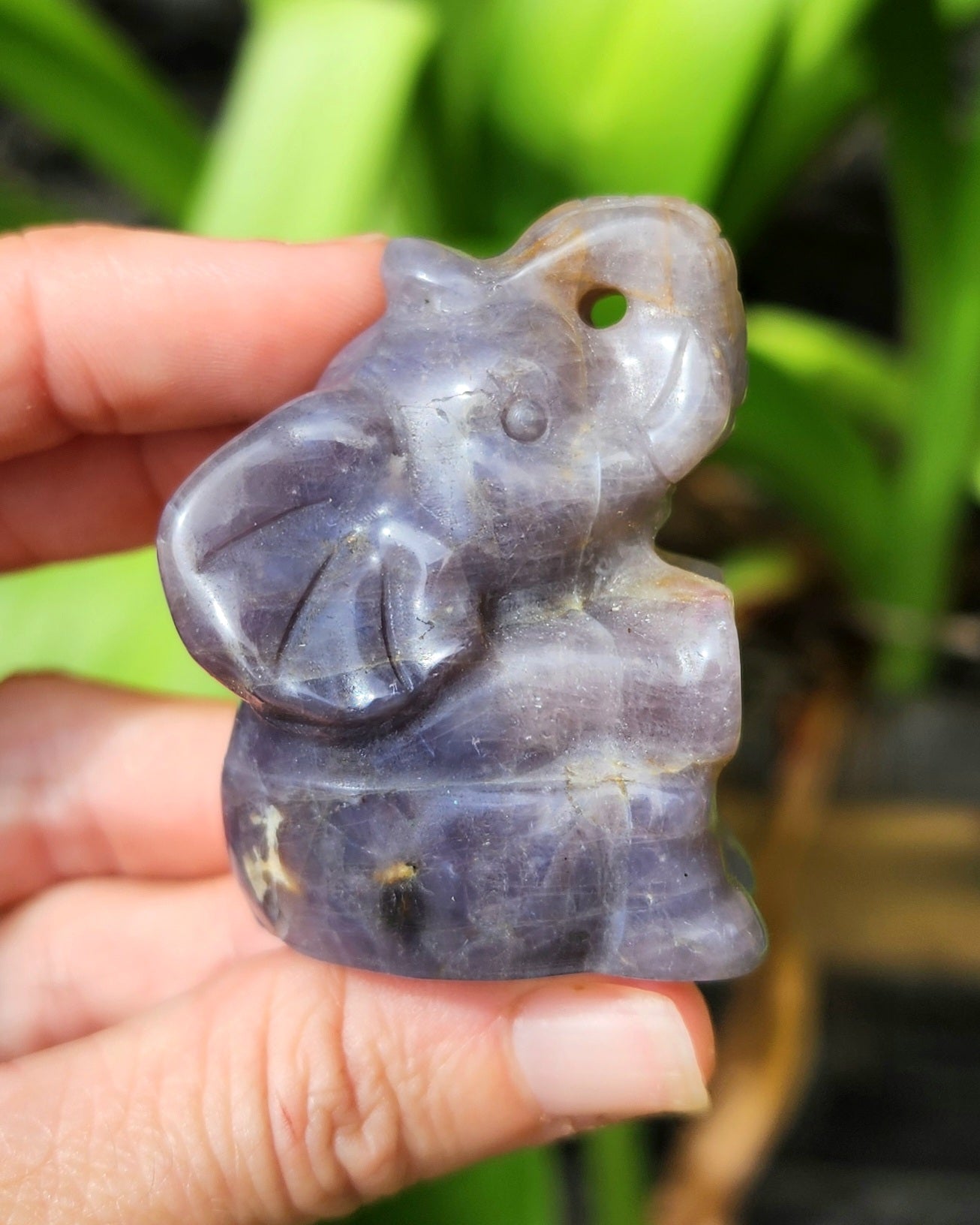 Sitting Elephant Carving