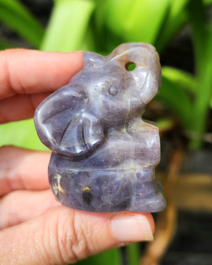 Sitting Elephant Carving