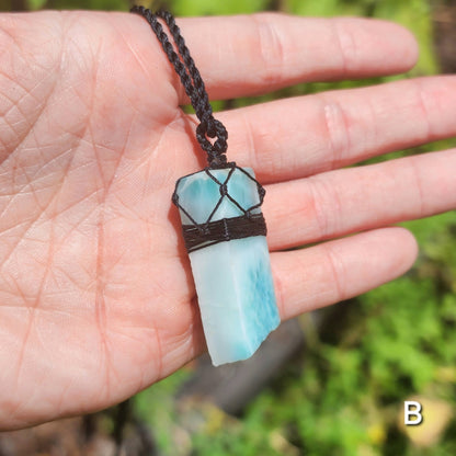 Larimar Macrame Necklaces