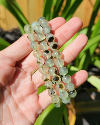 Prehnite with Epidote Stretchy Bracelet